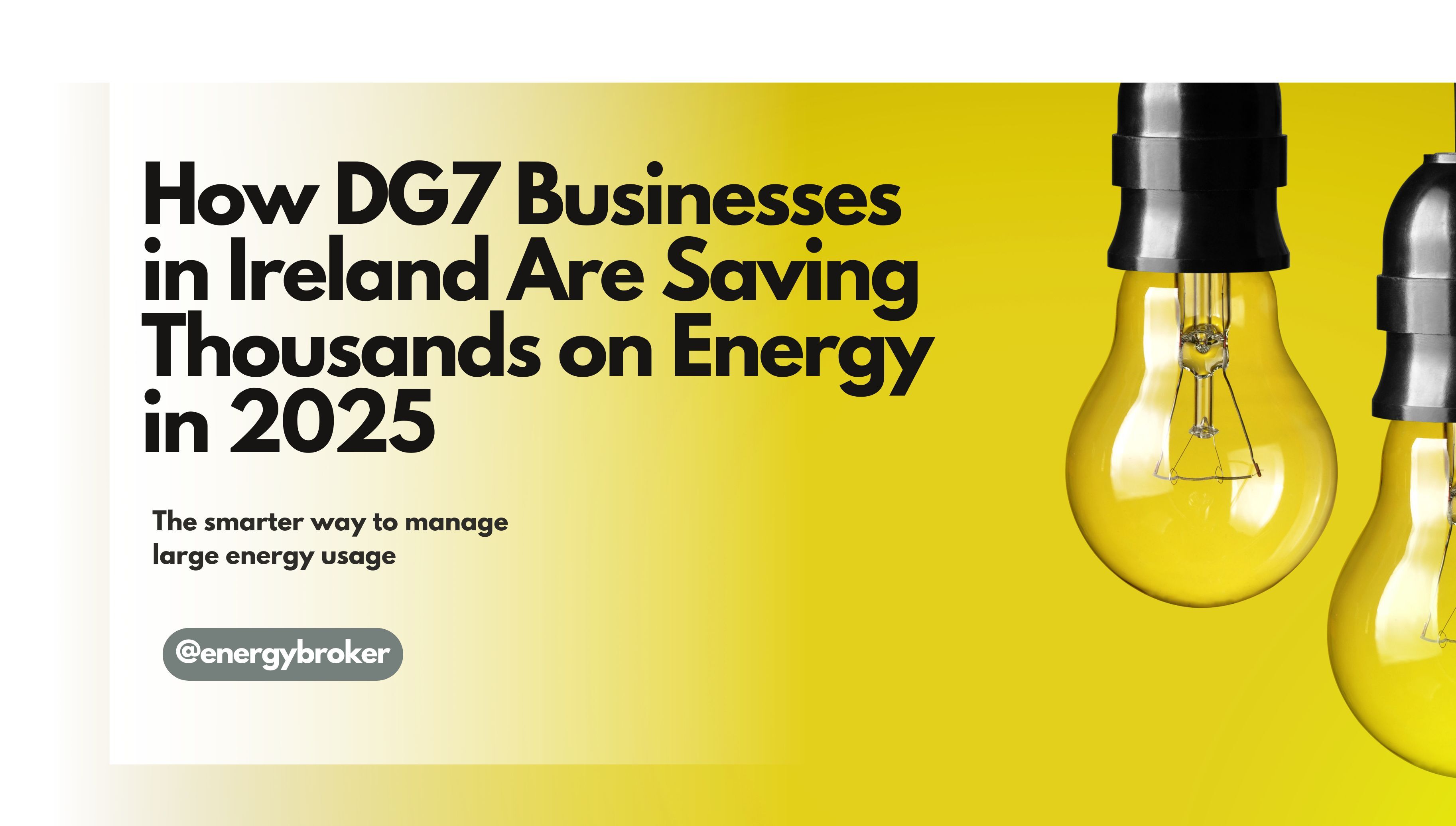 Yellow background with a glowing light bulb symbolizing bright energy solutions for large commercial users in Ireland